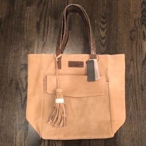 Gorgeous suede M.I.L.A (Made in LA) tote bag.